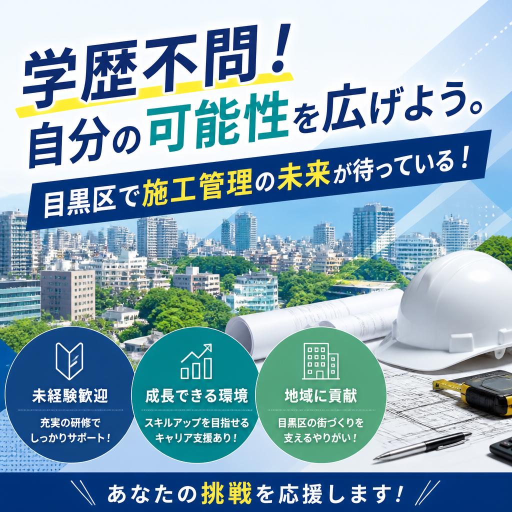 学歴不問！自分の可能性を広げよう。目黒区で施工管理の未来が待っている！