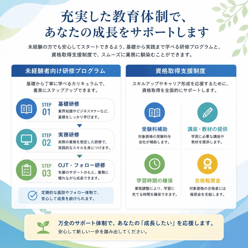 魅力的な育成制度
