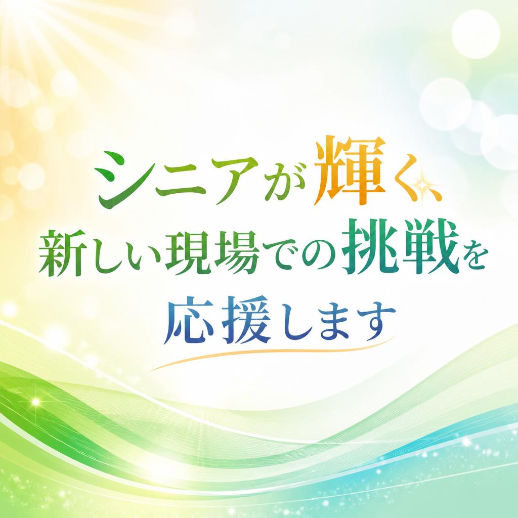 シニアが輝く、新しい現場での挑戦を応援します
